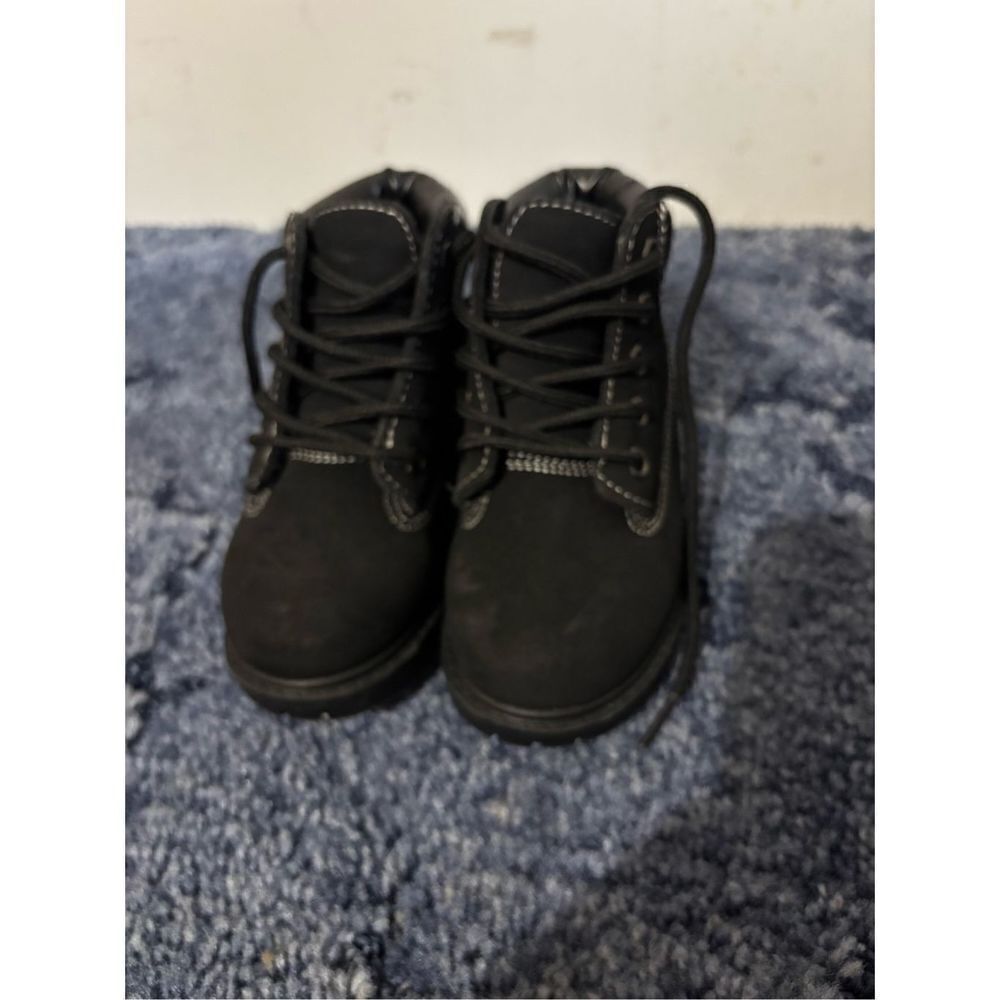 Trail Guide Little Boys Size 8 Black Leather Lace Up Booties Boots Outdoors